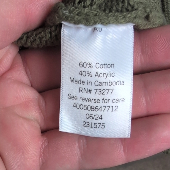 Sonoma Women's Olive Cardigan Sweater - Picture 5 of 7